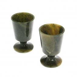 Набор рюмок на ножке 2 шт из нефрита 5х5х7,5 см