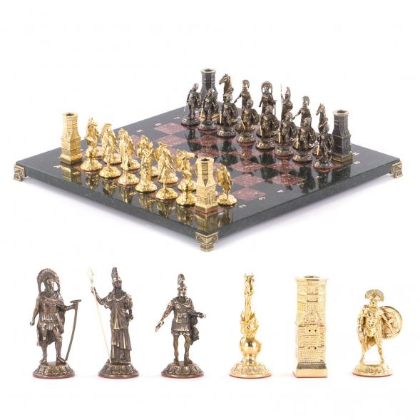 Шахматы с бронзовыми фигурами &amp;quot;Спарта&amp;quot; камень креноид 40х40 см 121350