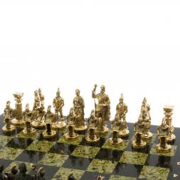 Шахматы &amp;quot;Римские&amp;quot; из бронзы и змеевика 44х44 см