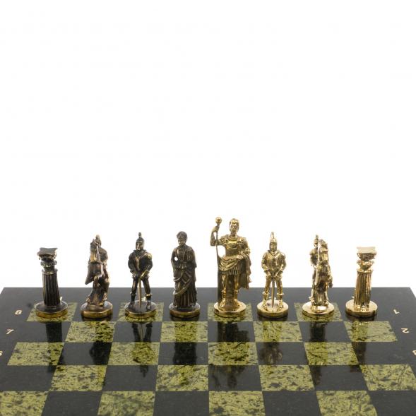 Шахматы &amp;quot;Римские&amp;quot; из бронзы и змеевика 44х44 см 129658