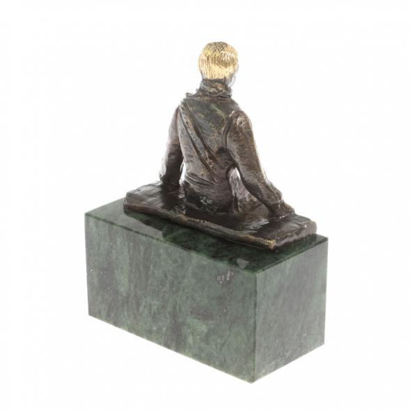 Статуэтка &amp;quot;Монтажник&amp;quot; змеевик бронза 6х3х7,5 см 129857