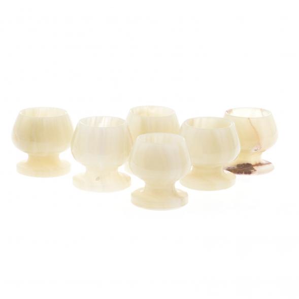 Набор стопок на ножке 10 мл из оникса набор 6 шт 3,8х3,7 см в коробке (1,5х1,5) 121904