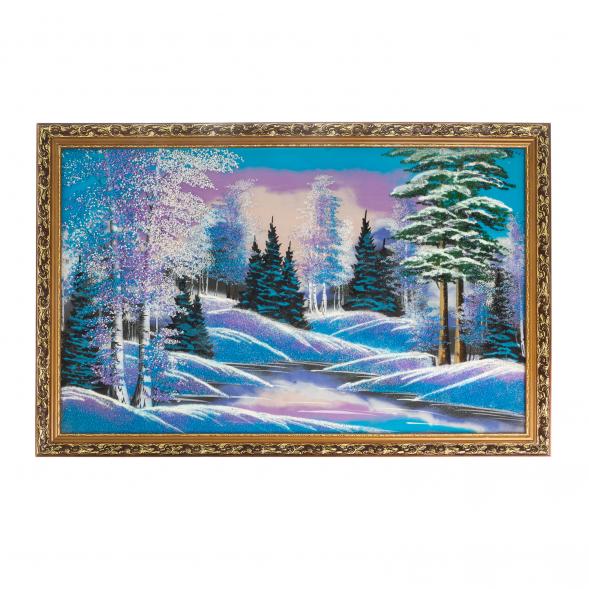 Картина &amp;quot;Зима&amp;quot; багет 56х86 см, рисунок каменная крошка 122833