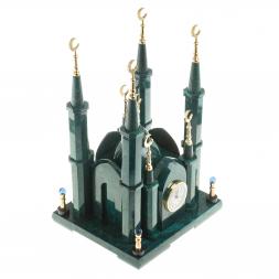 Часы &amp;quot;Мечеть&amp;quot; камень змеевик малая