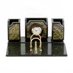 Настольный набор "Оптима" камень змеевик