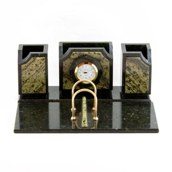 Настольный набор &amp;quot;Оптима&amp;quot; камень змеевик 113497