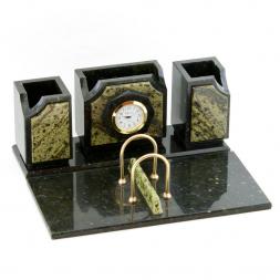 Настольный набор "Оптима" камень змеевик