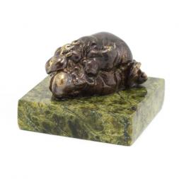 Статуэтка &amp;quot;Бегемоты камасутра&amp;quot; из бронзы и змеевика