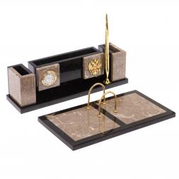 Настольный набор "Люкс бежевый мрамор