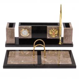 Настольный набор "Люкс бежевый мрамор