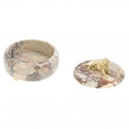 Шкатулка &amp;quot;Лев&amp;quot; из креноида 15х15х12 см