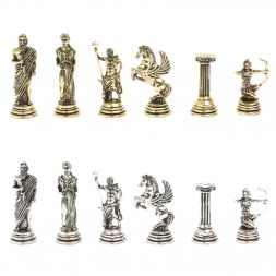 Шахматы подарочные &amp;quot;Римские лучники&amp;quot; 28х28 мрамор шабровский змеевик