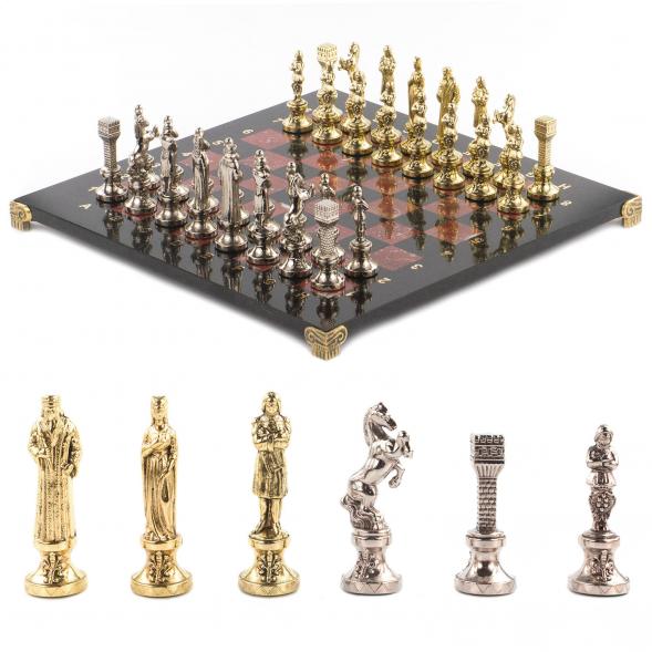 Шахматы &amp;quot;Ренессанс&amp;quot; доска 36х36 см лемезит змеевик фигуры цвет золото / серебро 119412