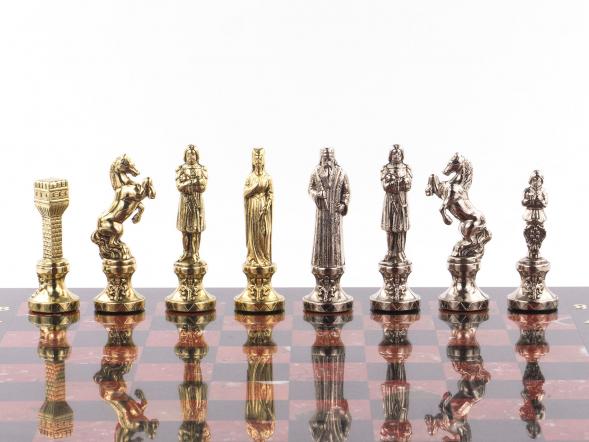 Шахматы &amp;quot;Ренессанс&amp;quot; доска 36х36 см лемезит змеевик фигуры цвет золото / серебро 119412