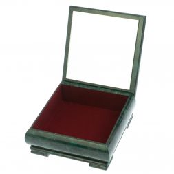 Шкатулка &amp;quot;Водопад&amp;quot; из змеевика 18х18х8 см