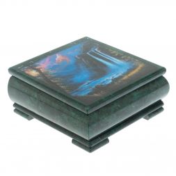 Шкатулка &amp;quot;Водопад&amp;quot; из змеевика 18х18х8 см