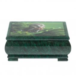 Шкатулка "Сова" из змеевика 18х10х8,5 см