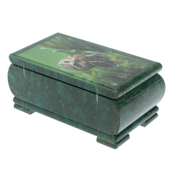 Шкатулка &amp;quot;Сова&amp;quot; из змеевика 18х10х8,5 см 128420