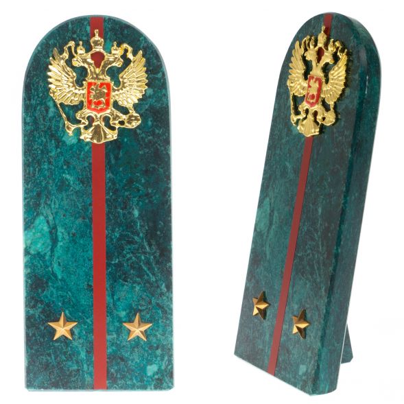 Сувенир погон &amp;quot;Лейтенант МВД&amp;quot; камень змеевик 129009