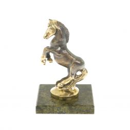 Статуэтка из бронзы &amp;quot;Лошадка&amp;quot; на подставке из змеевика