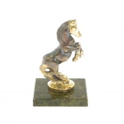 Статуэтка из бронзы &amp;quot;Лошадка&amp;quot; на подставке из змеевика