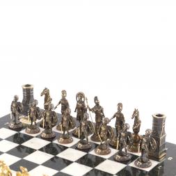 Шахматы подарочные &amp;quot;Спарта&amp;quot; из мрамора бронзы 40х40 см