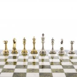 Шахматы турнирные &amp;quot;Стаунтон&amp;quot; доска 40х40 см мрамор змеевик