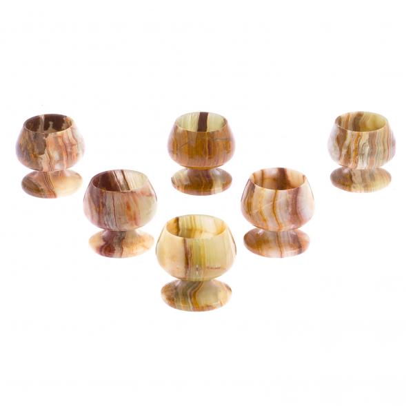 Набор рюмок из оникса 6 шт 4,9х5 см 30 мл (2х2) 124660