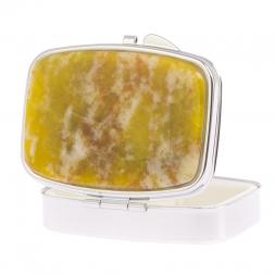 Таблетница на 2 отделения камень офит благородный цвет серебро