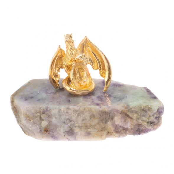 Сувенир &amp;quot;Дракон с монетой&amp;quot; на подставке из флюорита 126842