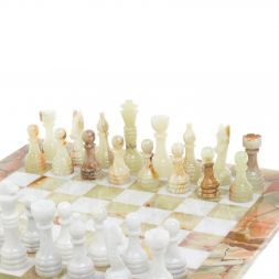Каменные шахматы "Классические" доска 38х38 см оникс мрамор