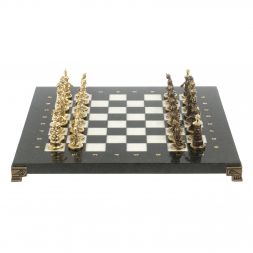 Шахматы бронзовые &amp;quot;Турецкие&amp;quot; доска 32х32 см мрамор змеевик