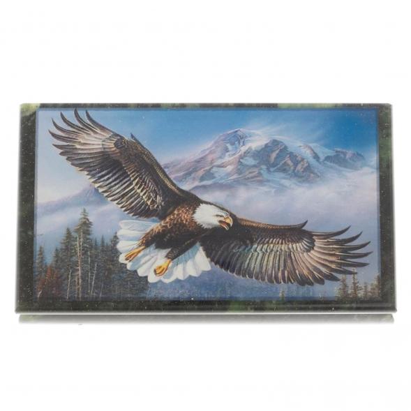 Шкатулка &amp;quot;Орел&amp;quot;из змеевика 18х10х8,5 см 128421