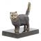 Статуэтка из бронзы на подставке из змеевика "Кот"