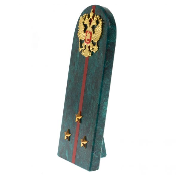 Сувенир погон &amp;quot;Ст. Лейтенант МВД&amp;quot; камень змеевик 129010