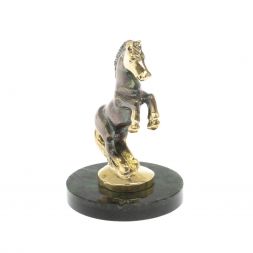 Статуэтка из бронзы &amp;quot;Лошадка&amp;quot; на подставке из нефрита