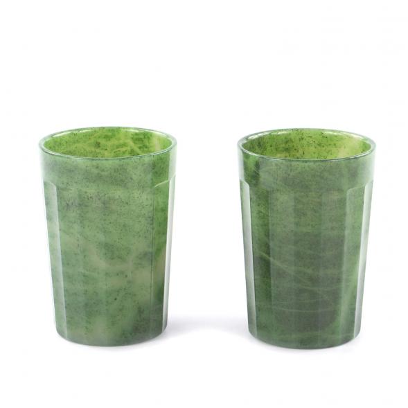 Гранёный стакан из камня нефрит 220 мл 7х7х10 см 121259