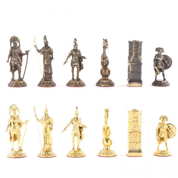 Шахматы из бронзы &amp;quot;Спарта&amp;quot; доска из камня 40х40 см 121352