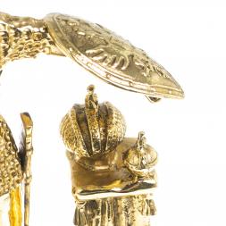 Бронзовые часы &amp;quot;Россия&amp;quot; камень яшма