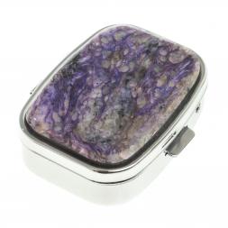 Таблетница на 2 отделения камень чароит