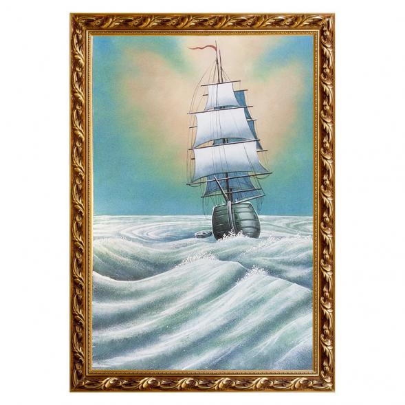 Картина &amp;quot;Парусник&amp;quot; багет 46х66 см, каменная крошка 111604