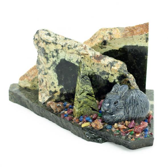 Мини-набор &amp;quot;Заяц&amp;quot; камень змеевик 116052