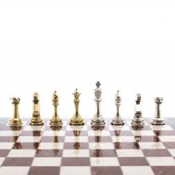 Шахматы турнирные &amp;quot;Стаунтон&amp;quot; доска 40х40 см мрамор лемезит