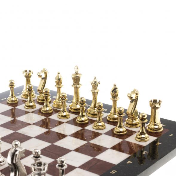 Шахматы турнирные &amp;quot;Стаунтон&amp;quot; доска 40х40 см мрамор лемезит 124517