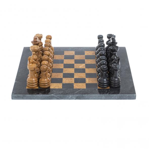 Шахматы &amp;quot;Шах и мат&amp;quot; из мрамора и ракушечника доска 25х25 см (6) 127476