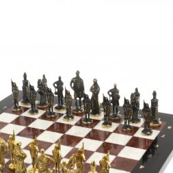 Шахматы &amp;quot;Русские&amp;quot; бронза доска 40х40 лемезит мрамор