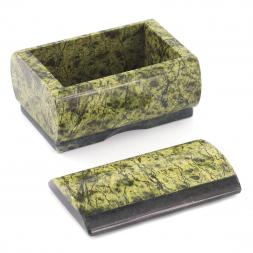 Шкатулка из камня змеевик 10х6х5,5 см