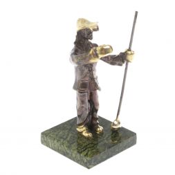 Бронзовая статуэтка &amp;quot;Сталевар&amp;quot; камень змеевик