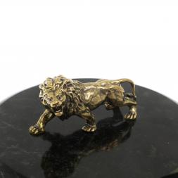 Шкатулка &amp;quot;Лев&amp;quot; из черного змеевика 15х15х11 см