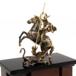 Каминные часы &amp;quot;Георгий Победоносец&amp;quot; из обсидиана